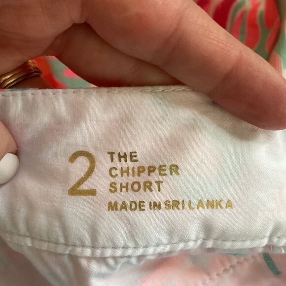 Lilly Pulitzer Pink & Blue Poolside Blue The Chipper Shorts Size 2 - Picture 8 of 10